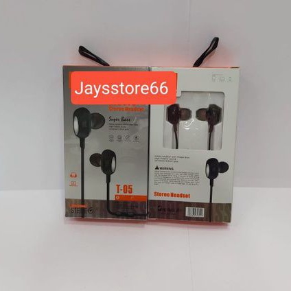 Headset Earphone  T-05  Stereo Headset Music