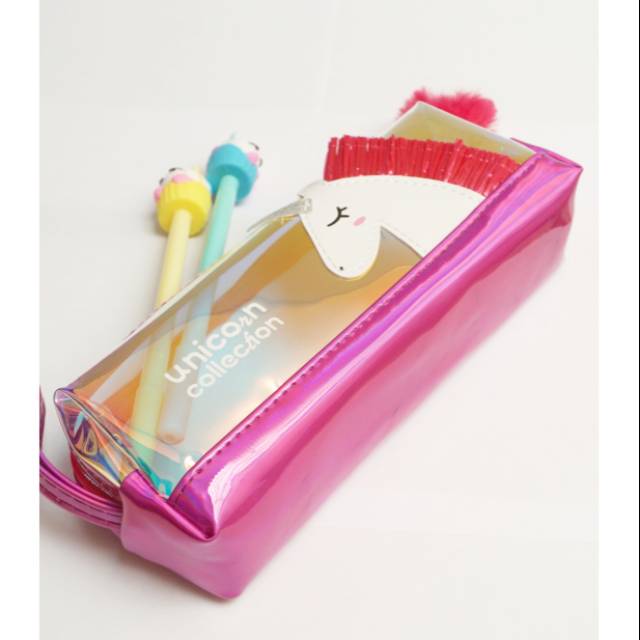 

Kotak pensil hologram pencil case unicorn tempat pensil