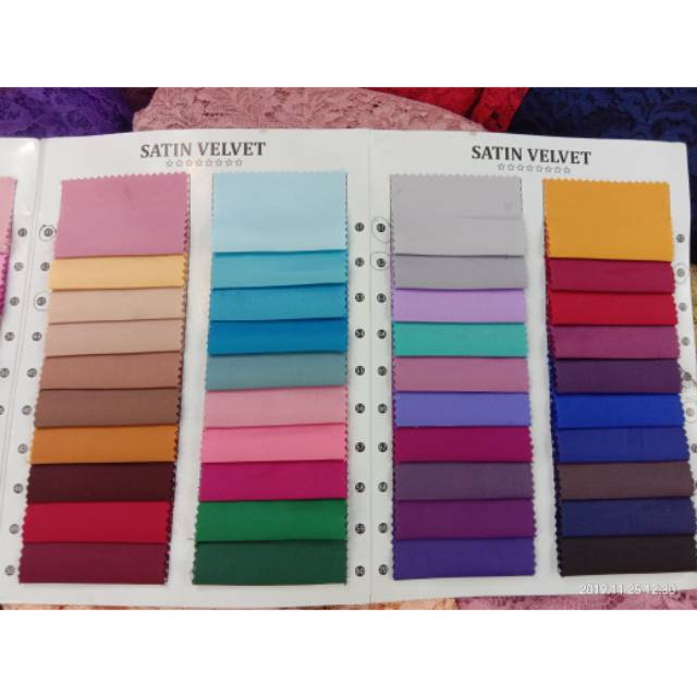 Kain polosan saten velpet (harga permeter)