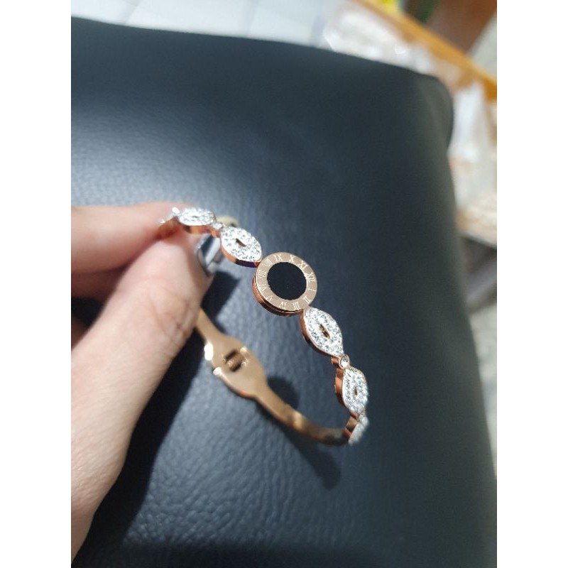 Gelang Titanium Asli Rosegold Premium Quality bahan bagus Bracelet Stainless Steel Ori 1888w