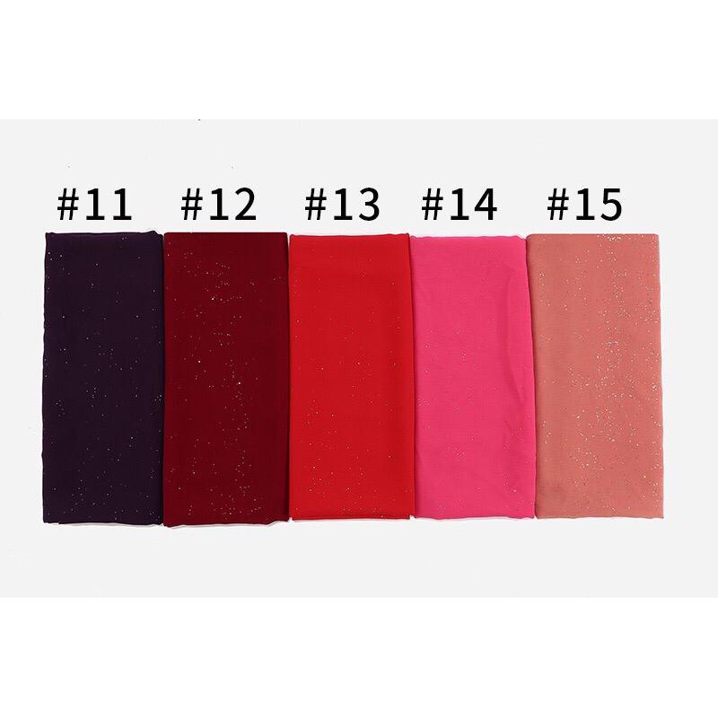 (BUY 1 GET 1) 1-20 Jilbab  Pashmina Chiffon Polos Gliter