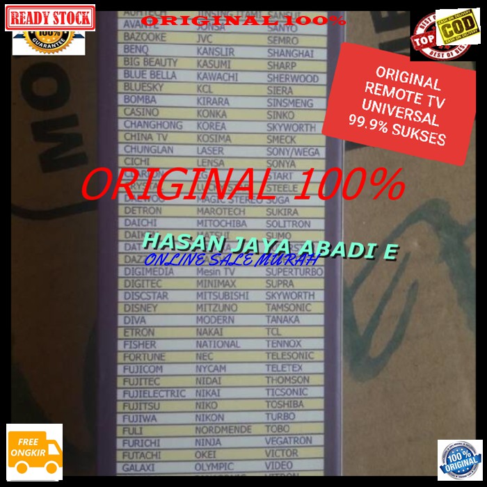 G288 joker ori 100% remote tv remot televisi elektronik control kontrol led lcd tabung universal multi receiver digital parabola original  99 PERSEN BERHASIL  Bisa SEGALA MEREK TV LED DAN TABUNG  Bisa buat remote receiver digital parabola jg  kertas petun