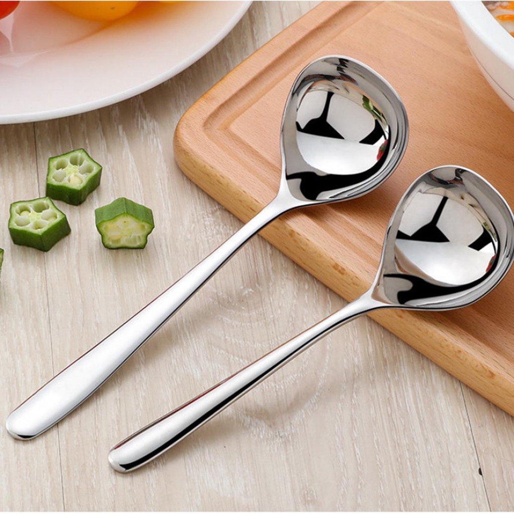 Quinton Sendok Sup Restoran Hot Pot Alat Dapur Makan Stainless Steel Menebal Soup Ladle