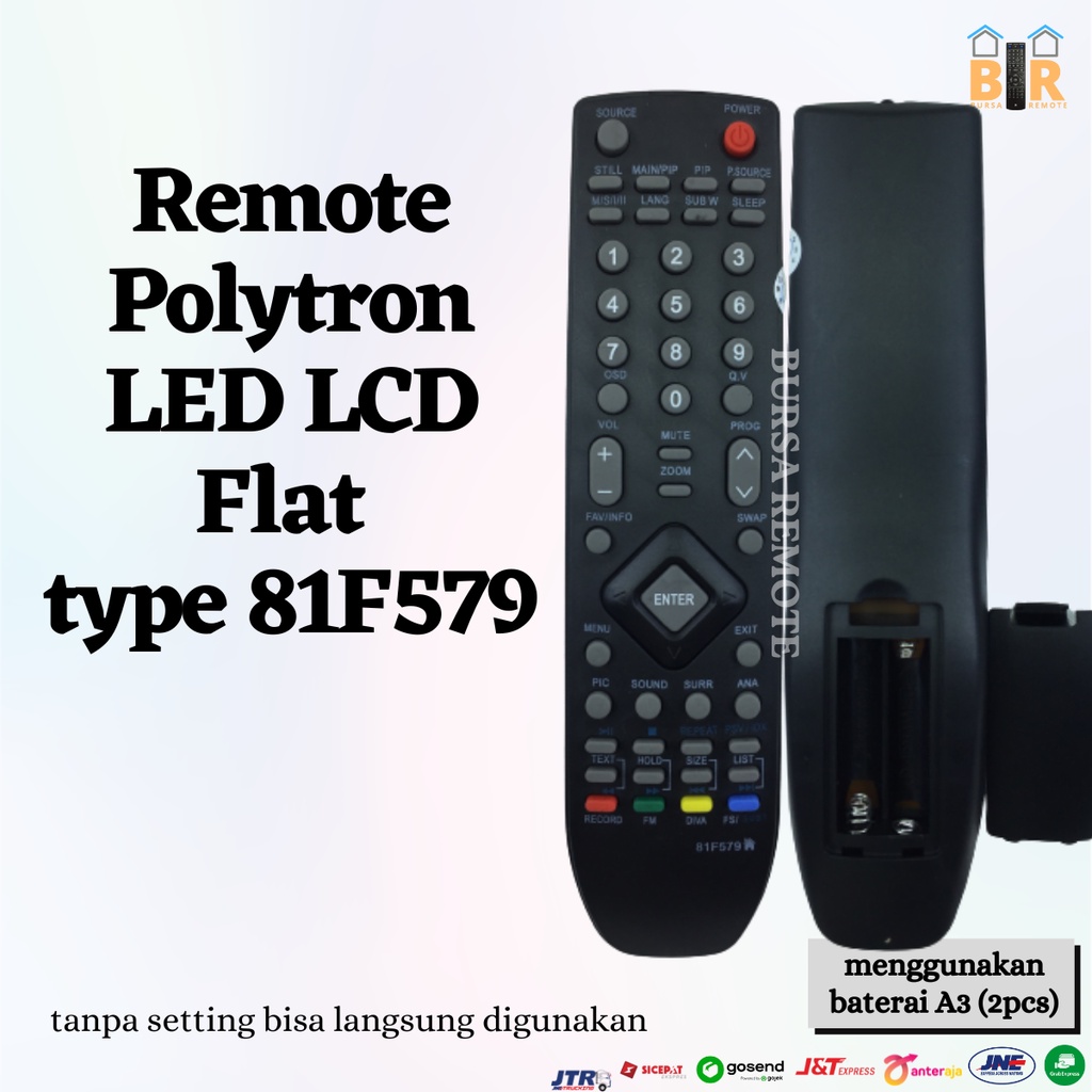 Remote TV Polytron Led Lcd Tabung Flat 81F579 Remot Tanpa Setting