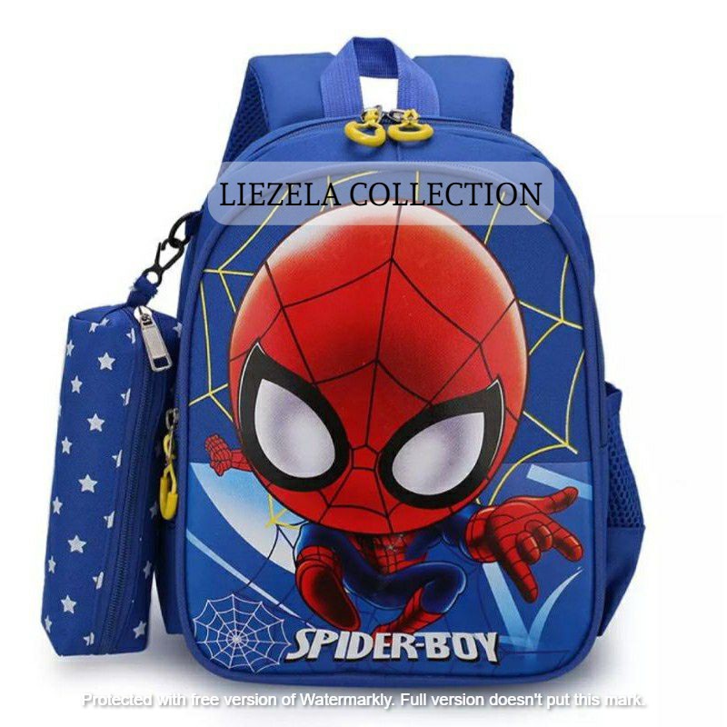 Tas Ransel Anak Sekolah / Tas Anak PAUD TK SD / Tas Anak Karakter Sepiderman /Tas Spiderman