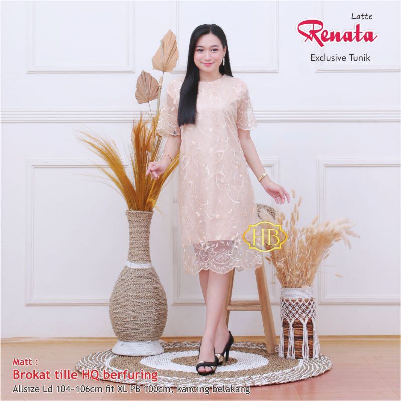 RENATA TUNIC BROKAT NAVBOR YELBOR WHITBOR CREAMBOR