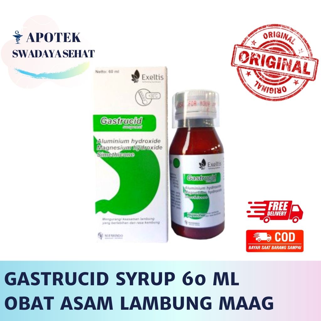 GASTRUCID SYRUP 60 ML - Obat Asam Lambung Maag Nyeri Perut Sirup Suspensi