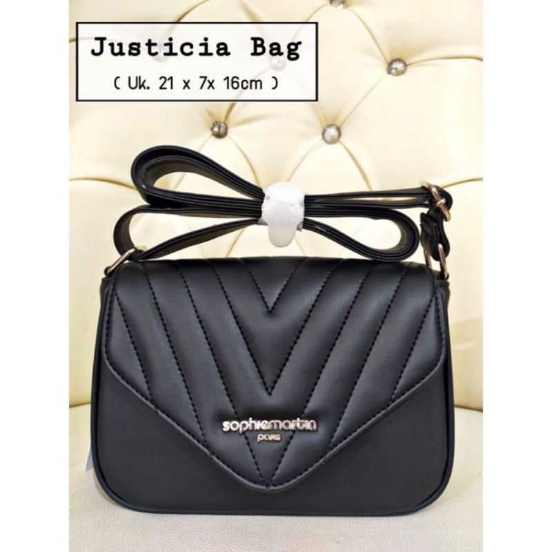 TAS JUSTICIA BLACK / RED / GREY / CREAM SOPHIE MARTIN PARIS OFFICIAL PROMO ORIGINAL SELEMPANG WANITA WOMAN BAG