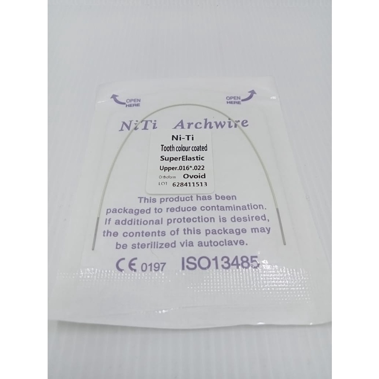 NITI WIRE ESTHETIC COATED WIRE RECTA / KAWAT NITI PUTIH COATED BEHEL DENTAL ORTHODONTIC SUPER ELASTIC NITI ROUND WIRE DENTAL SEWARNA GIGI CERAMIC SAPHIRE