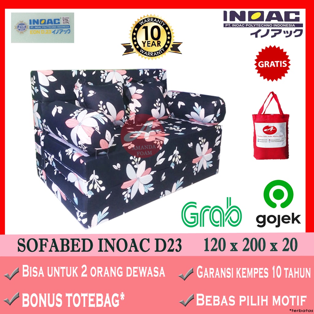 Sofabed INOAC D23 ukuran 120 x 200 x 20cm