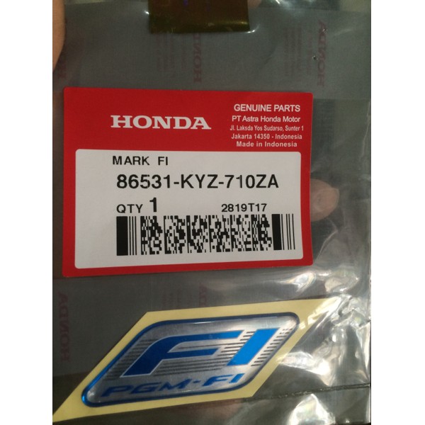 Jual Emblem Mark Stiker Pgm Fi Logo Honda Original Jayamotor Shopee Indonesia