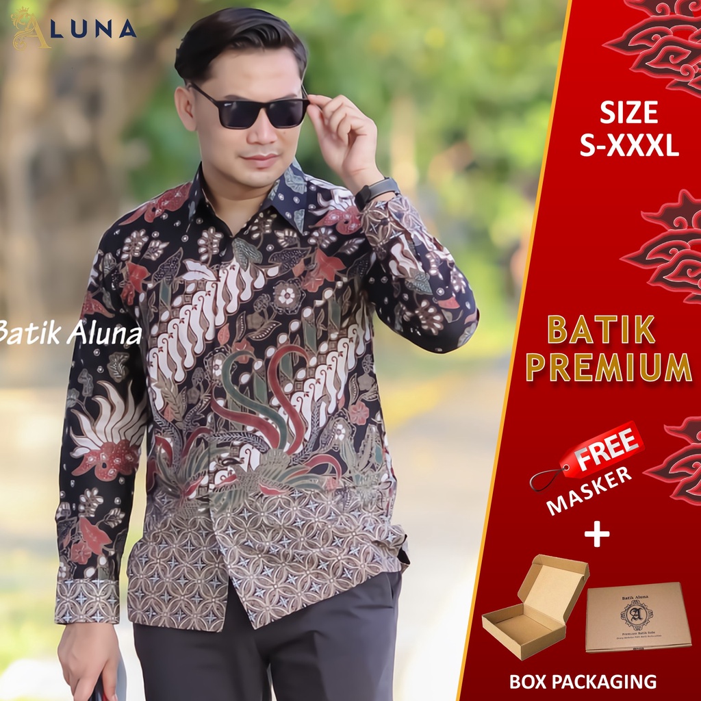 KEMEJA BATIK PRIA LENGAN PANJANG PREMIUM REGULAR MODERN BATIK ALUNA PCW 003