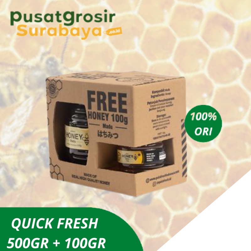 

Madu Quick Fresh Honey Gift Set 500gr + 100gr Quick Fresh Bundling Madu Asli Quick