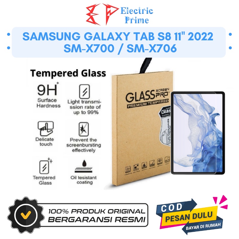 Tempered Glass Samsung Galaxy Tab S8 11 2022 X700 X706 TRIPLEDI Pelindung Layar Tablet 9H Oil Resistant