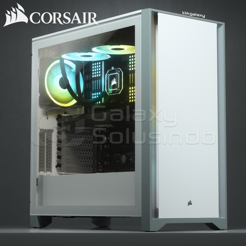 Corsair 4000D Tempered Glass Mid-Tower ATX Gaming Case - White / Putih