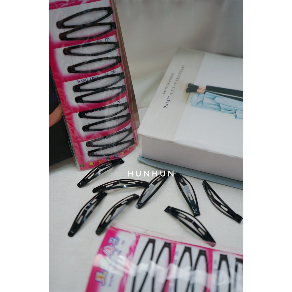 (1 pasang) Jepit Poni Hitam Tip Top Tik Tok / Jepitan Rambut Tiktok Kecil / Jepit Tiktok Hairclip / Hairpin corea