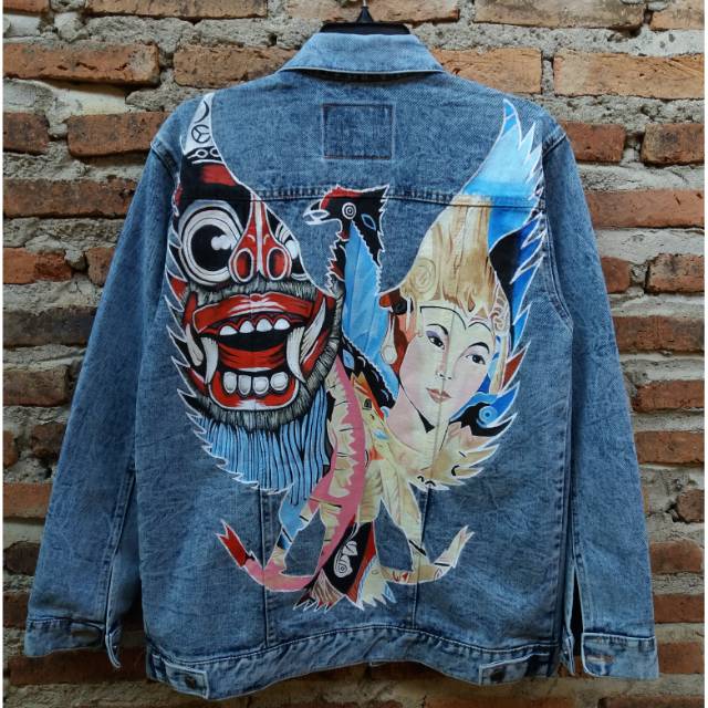 TJ.CLOTH jaket denim lukis motif kultur
