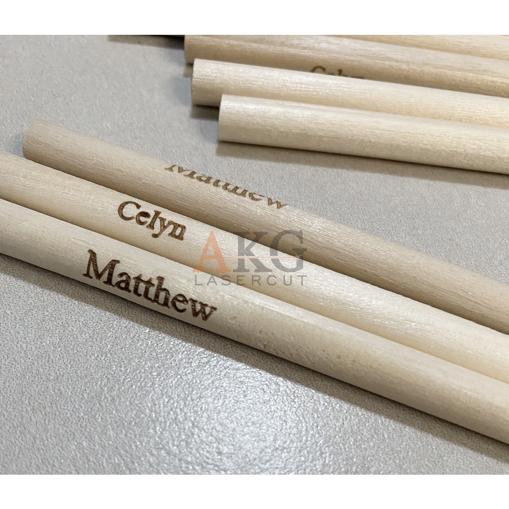 

Pensil Kayu Custom Nama Grafir Laser