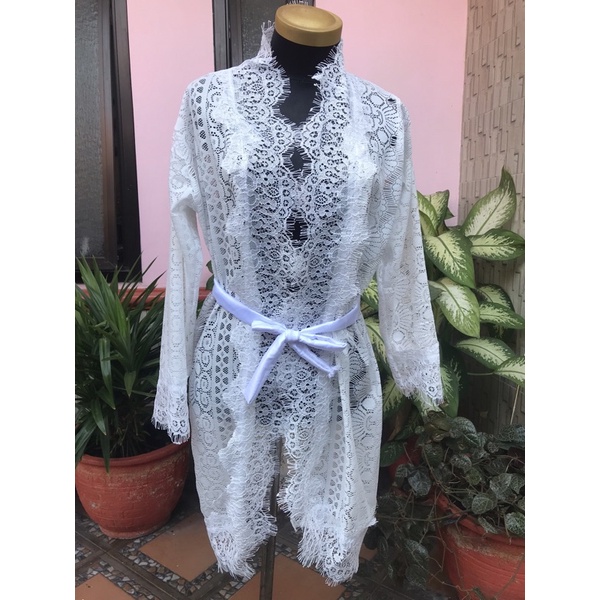 robe pengantin/kimono wedding/kimono brukat pengantin/robe murah cantik