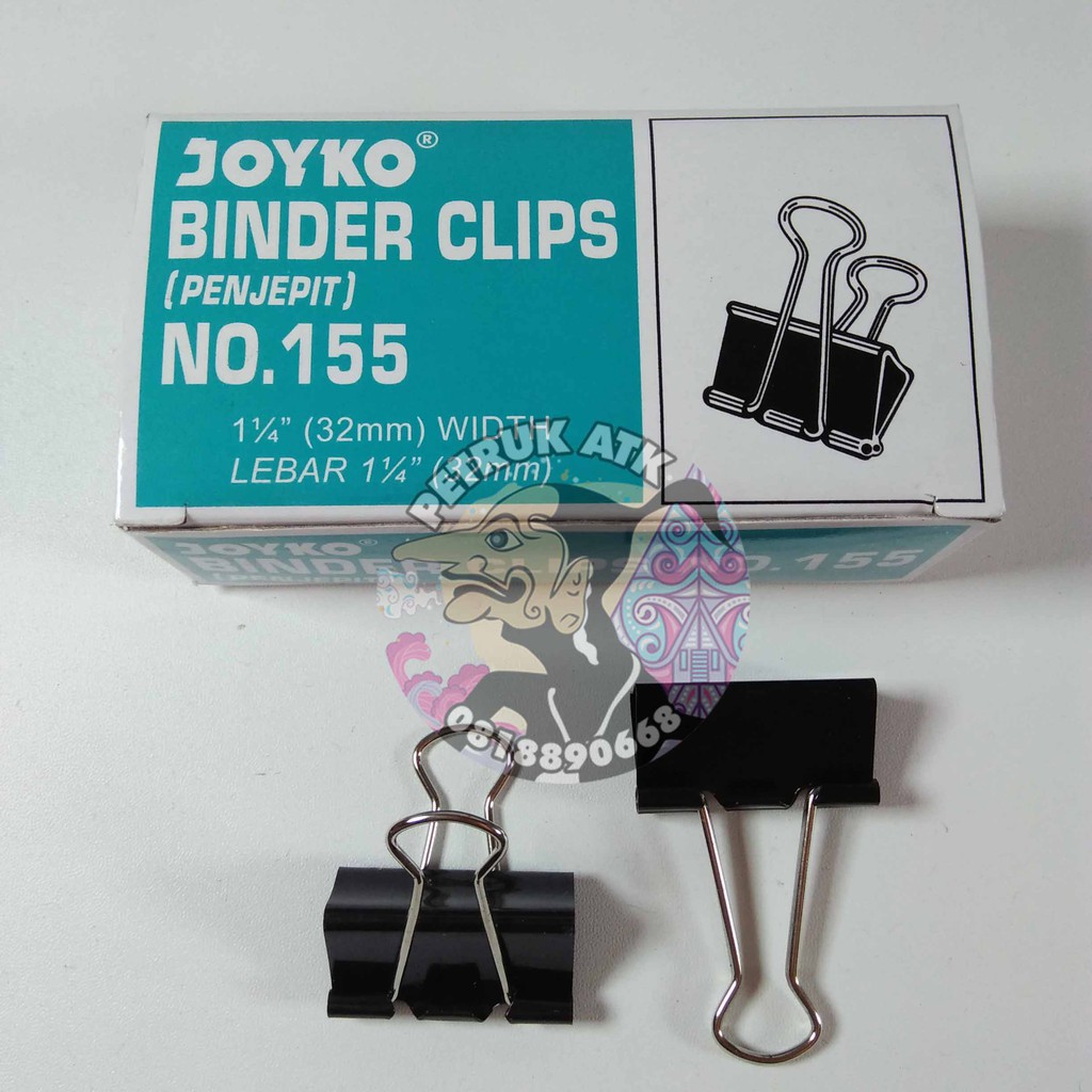 

[PAK KECIL] BINDER CLIP / KLIP PENJEPIT KERTAS JOYKO NO. 155 (12 PCS)*