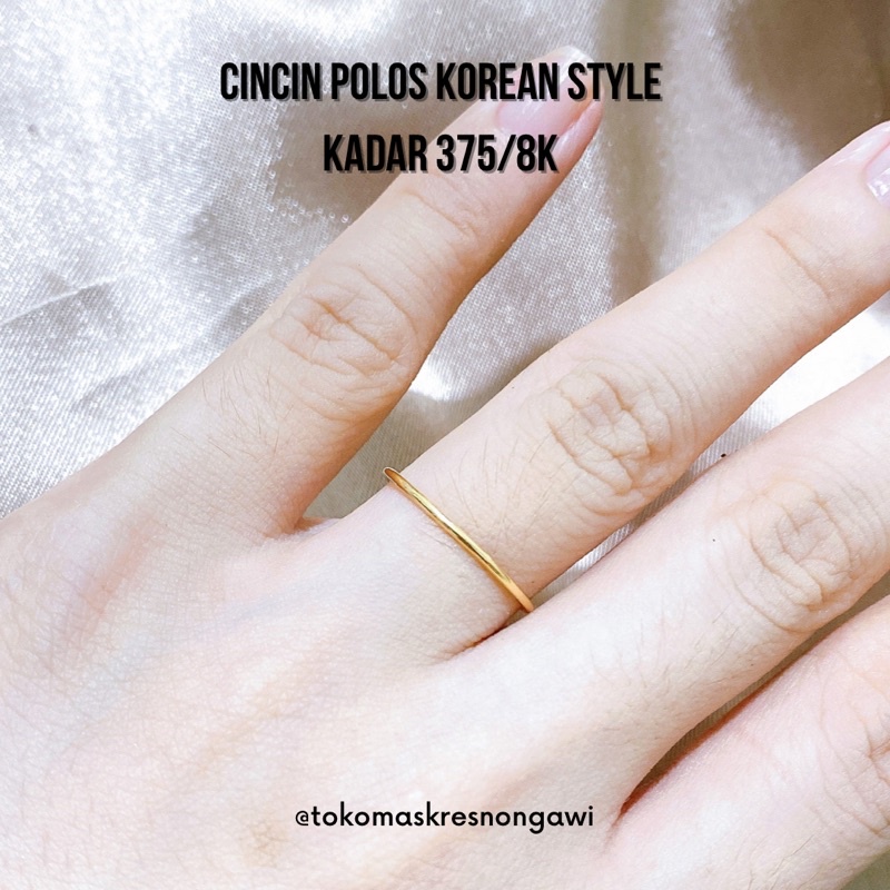 cincin emas polos korean style kadar 375/8k