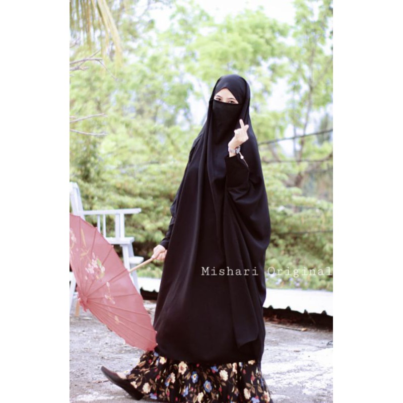 Mshari Hijab French khimar XXXL/Hijab Syari/kerudung syari