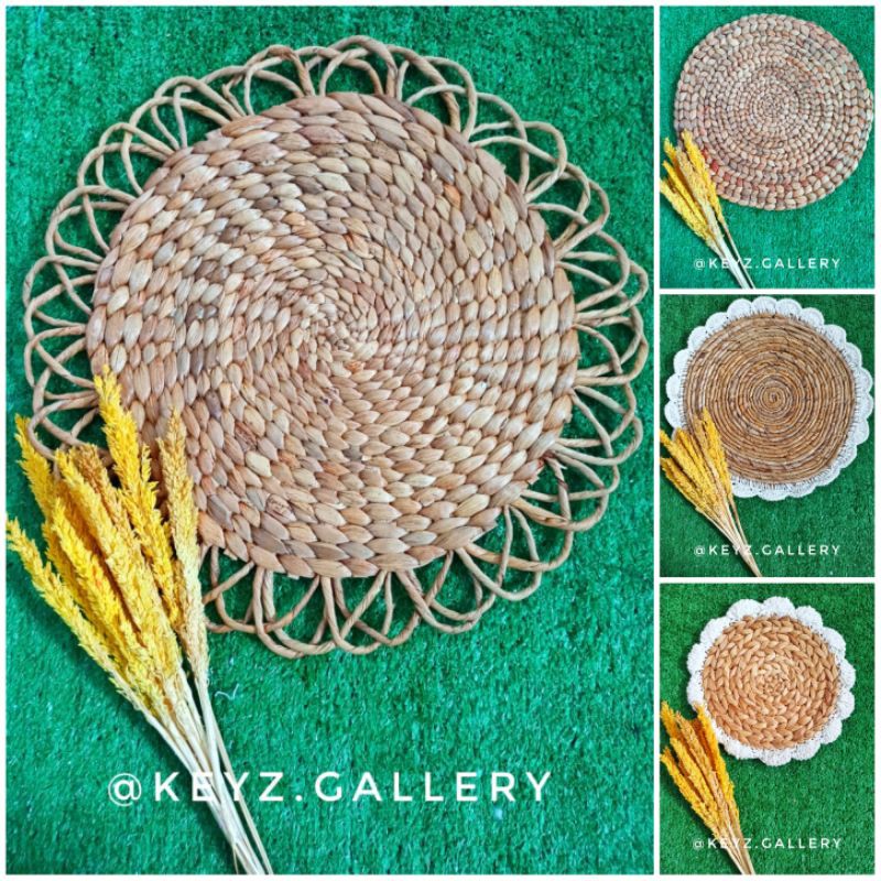 Placemat Enceng Gondok / Placemat Enceng Gondok Matahari / Placemat Enceng Renda / Plismet Enceng