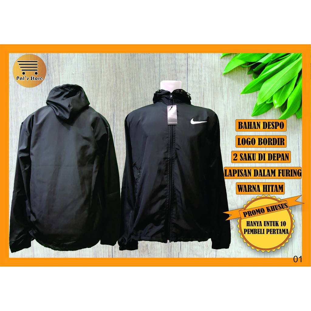 JAKET PARASUT PRIA WANITA COWOK CEWEK WATERPROOF NIKE