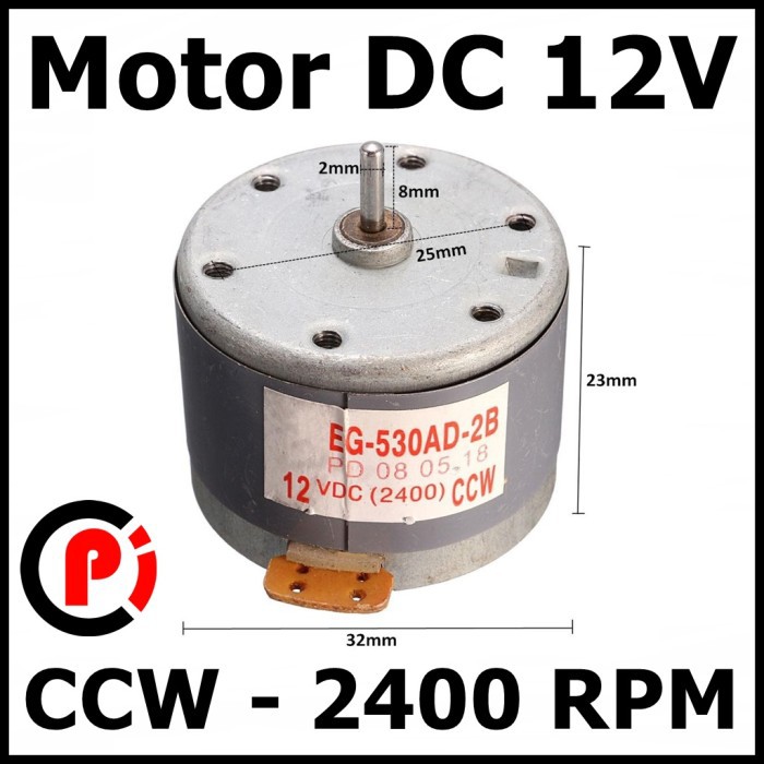 Motor DC 12V Dinamo 2400 RPM CCW Putaran Kiri For Project Elektronika