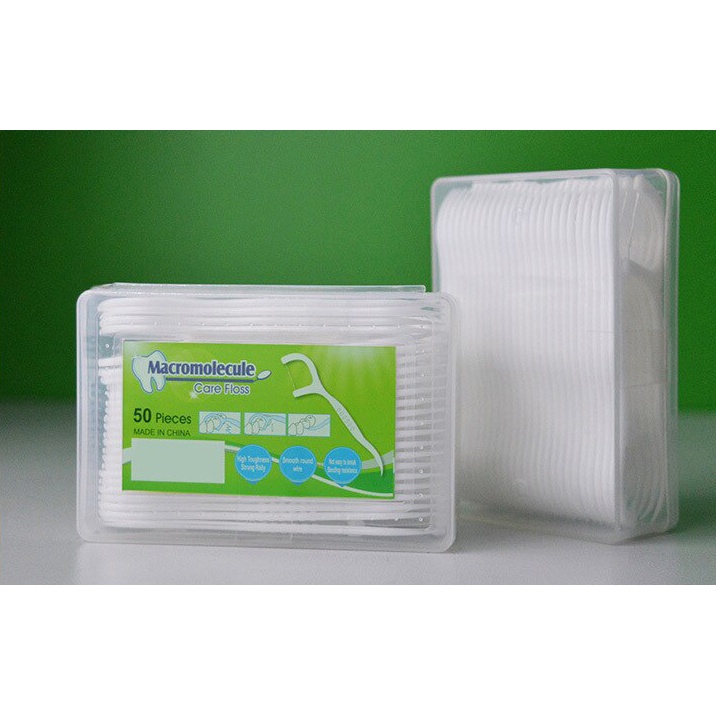 TaffOmicron Dental Floss Benang Gigi Pembersih Jigong Toothpicks 50 PCS - LMT558 - White