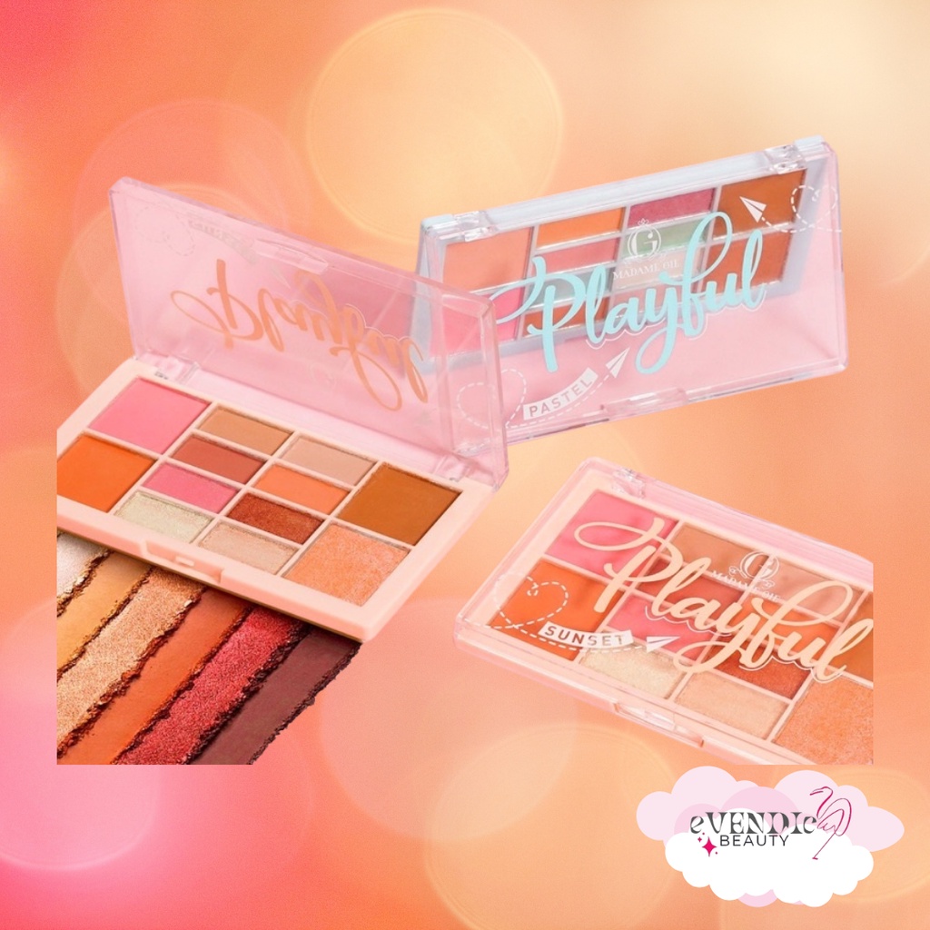 Madame Gie Playful Eyeshadow| Sunset|Pastel|BPOM