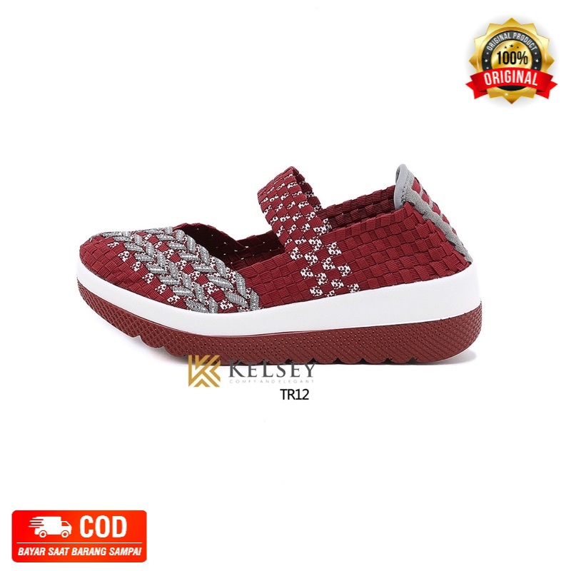 NICOLE SEPATU WEDGES RAJUT WANITA KELSEY TR12
