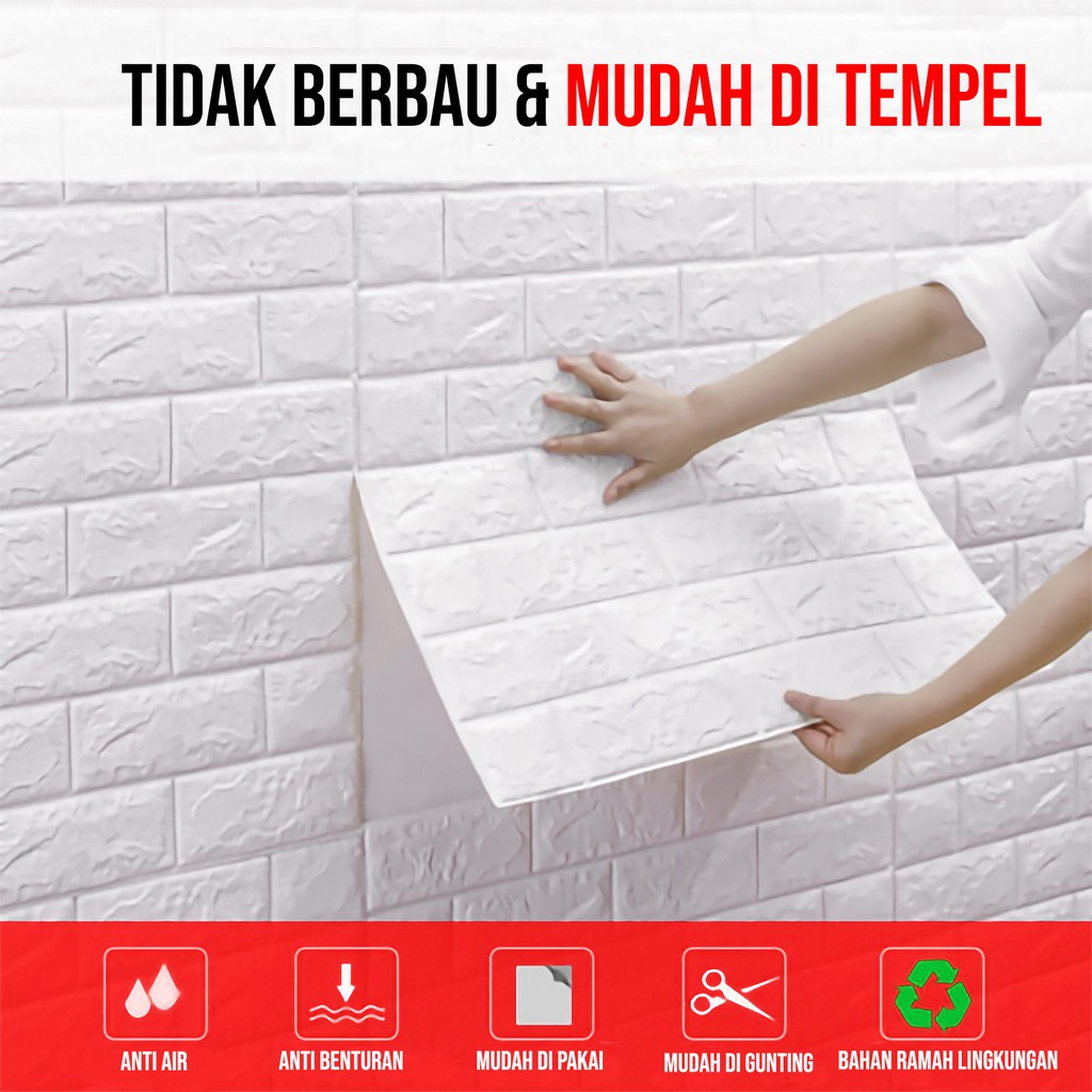 Stiker Dinding 3d Wallpaper Dinding Ukuran 70 x 77 Cm Tebal 2 Mm