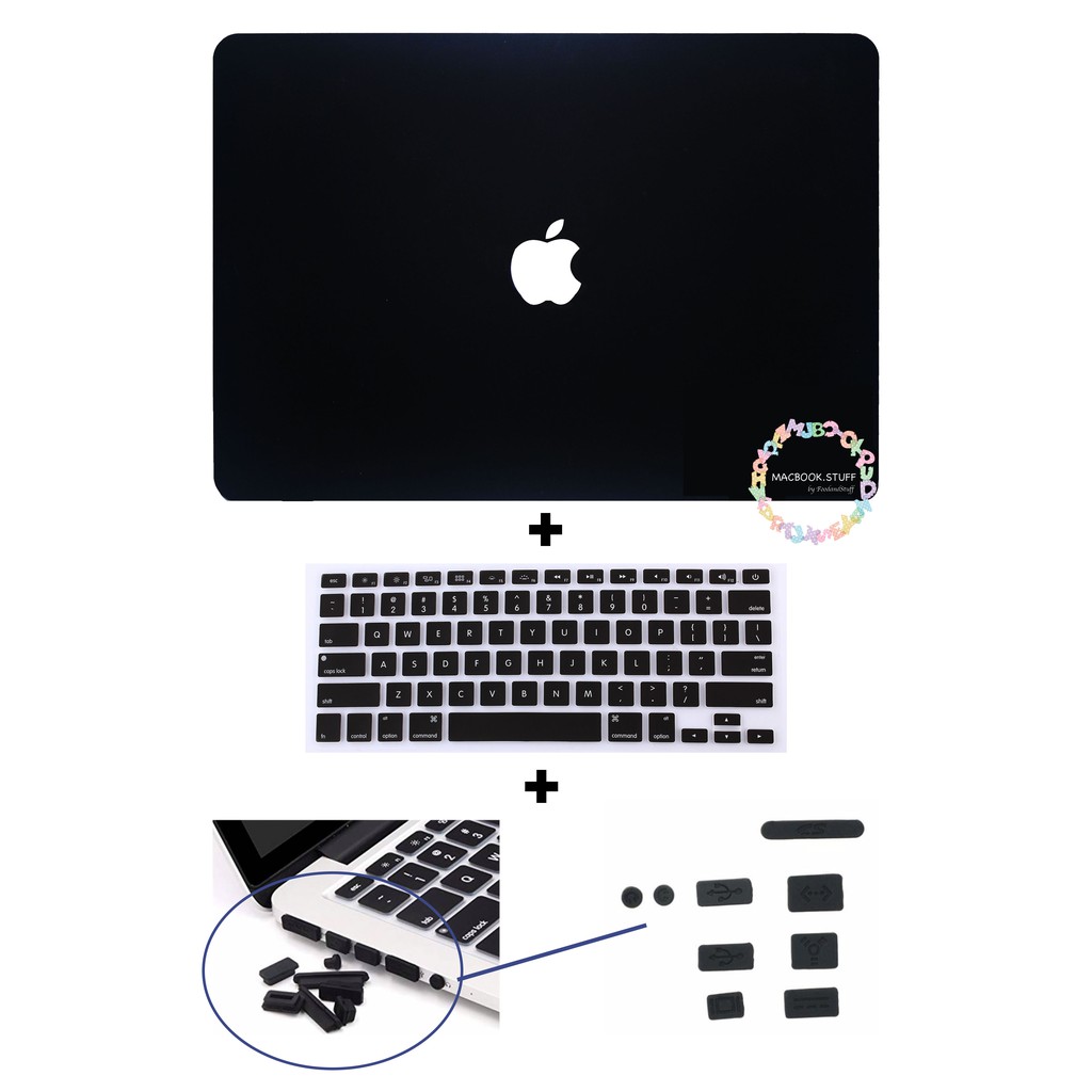 PAKET MACBOOK MATTE CASE KEYBOARD DUSTPLUG NEW AIR PRO M1 11 12 13 15 16 CD DVD ROOM / TOUCHBAR