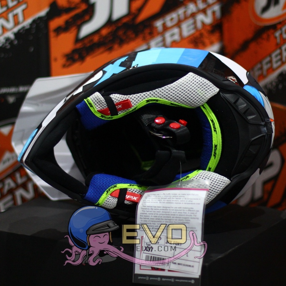 HELM JPX CROSS_FOX1 SERI X37 - PEARL WHITE GLOSS + GOOGLE SNAIL (ONGKIR 2 KG) HELM JPX TERBARU