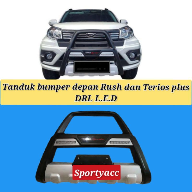 Tanduk Bumper Depan Rush dan terios plus DRL. L. E. D