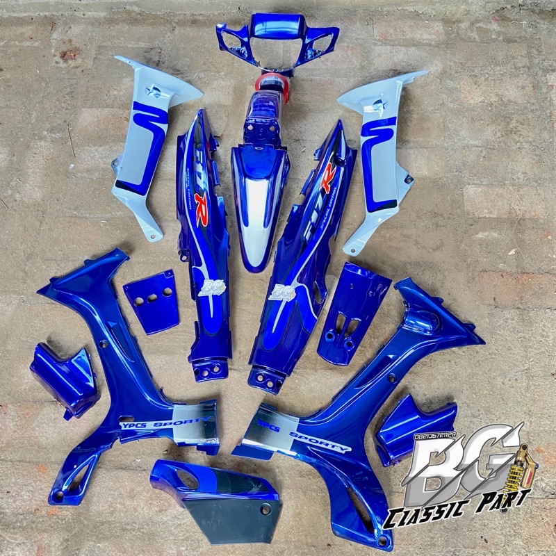 cover body yanaha fiz r caltex biru full set