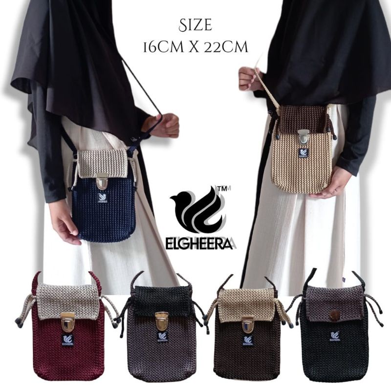 [HUSNA COLLECTION] Tas Selempang Rajut Sling Bag