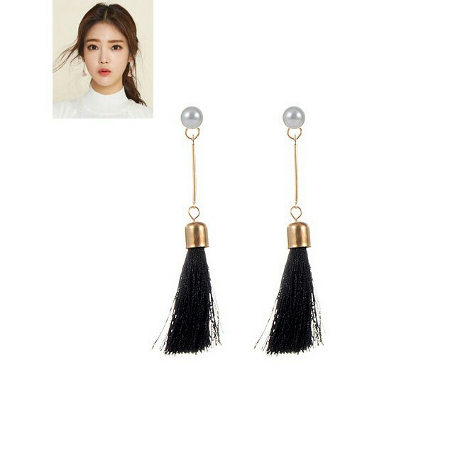 Anting Tusuk Mutiara Wanita Kekinian /Anting Tassel Panjang Simple Model  MISS 81