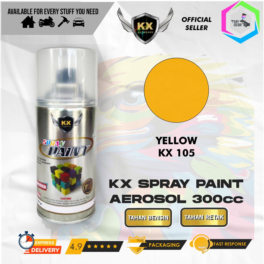 Cat Semprot Aerosol / Pylox KX Autocare Paint - KX 105 YELLOW