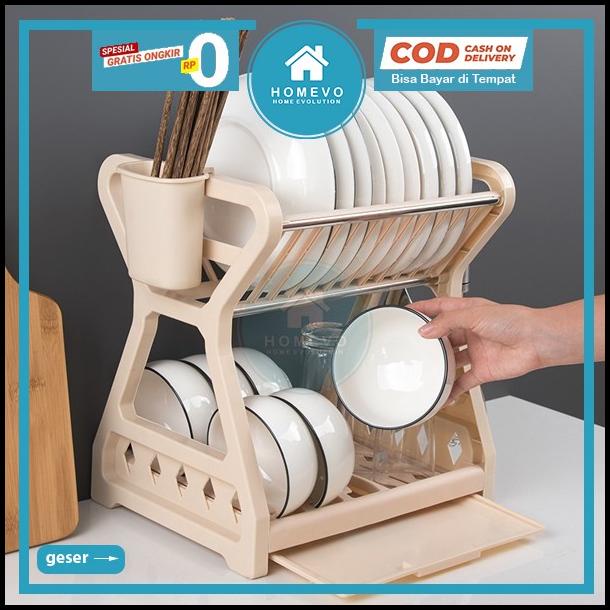 Rak Pengering Piring Plastik Tempat Piring Basah Rak Dapur Serbaguna