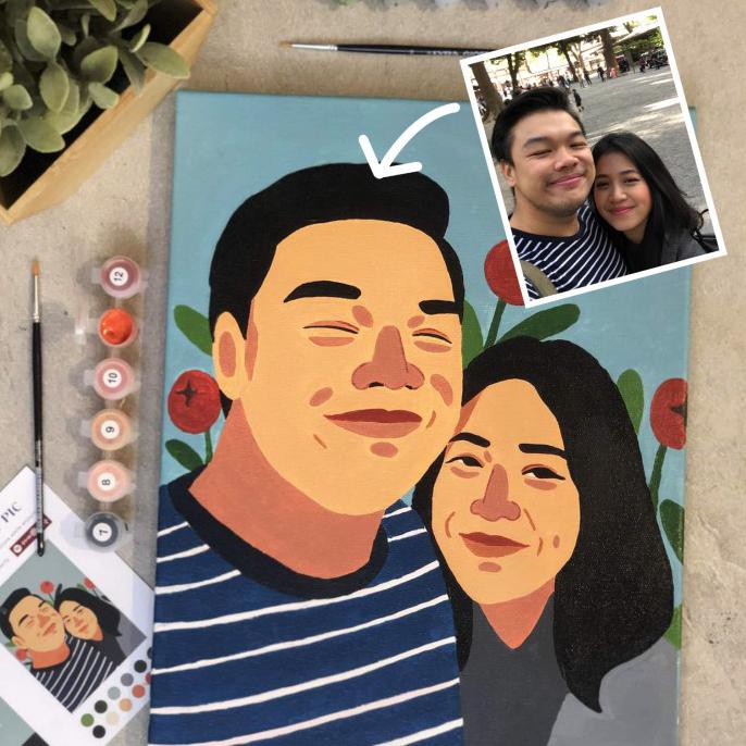 

Custom Paint by Number Illustration dari Photo atau Portrait - 30x40 cm