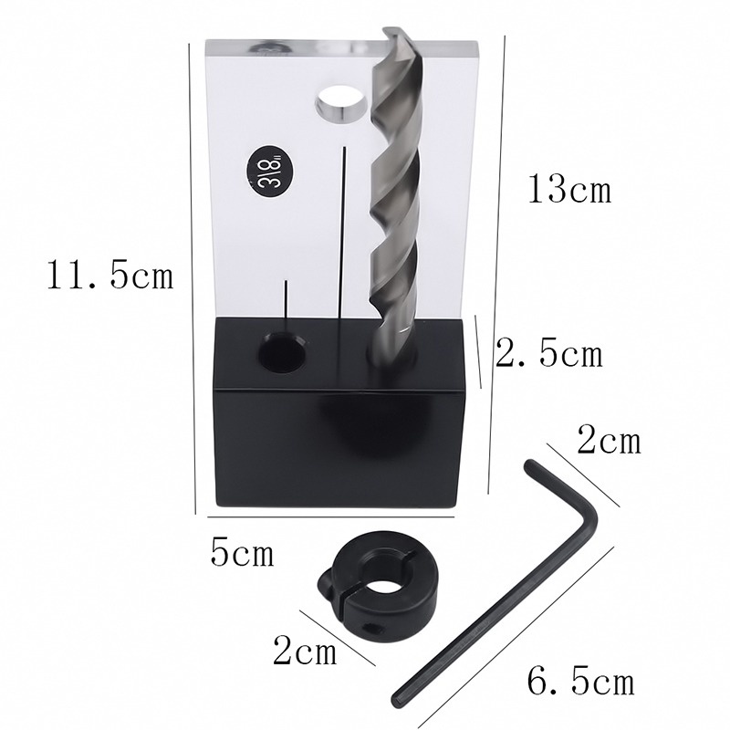 Daniu Dowel Jig Lubang Saku Vertikal Bahan Baja Akrilik Keras Ukuran 1 / 2 3 / 8 1 / 4 Inci