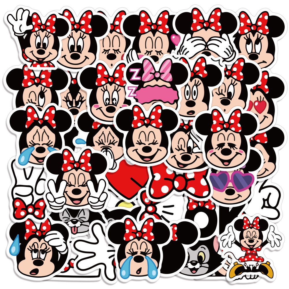 Mickey stiker lucu kartun mouse ekspresi Jurnal bahan Anak cangkir kasus telepon tangan Buku stiker