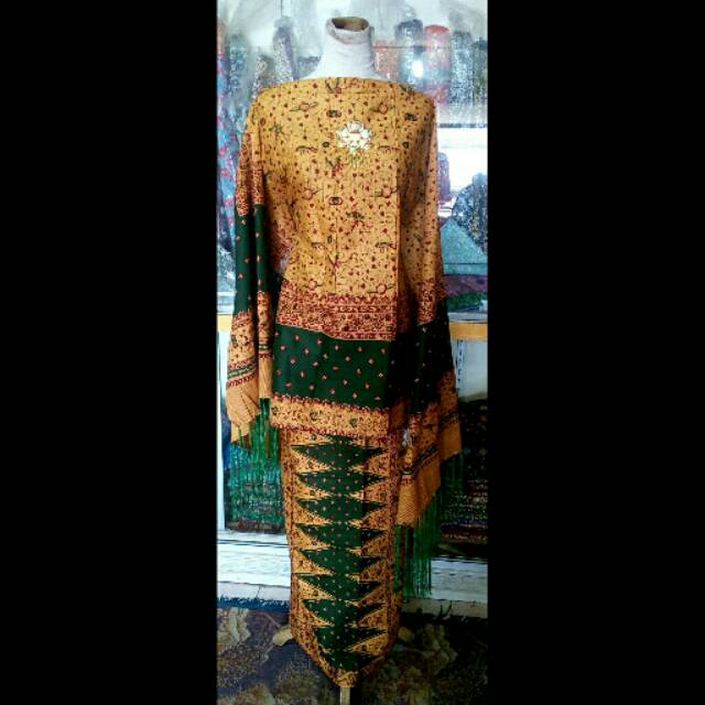 Kain Jupri Palembang hijau tua