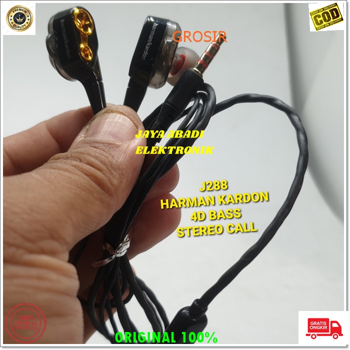 J288 ORIGINAL 4D HEADSET HANDPHONE KABEL JACK 3.5MM HANDSFREE STEREO DOBEL BASS SUPER EARPOD HEADSET HANDSFREE EARPHONE MUSIC VOKAL AUDIO SOUND EARPOD IN EAR KARET MEGA BAS HIFI BISA UNTUK TELPON MUSIK SMULE KARAOKE DLL SUARA JERNIH DAN NGEBASS HP