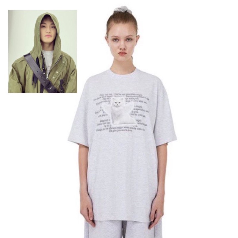 [PO]  ANGEL CAT TSHIRT GREY ITZAVIBE ORIGINAL MARK NCT