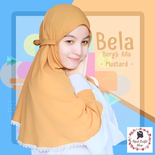 Bergo Aila Dengan Renda Bunga Cantik