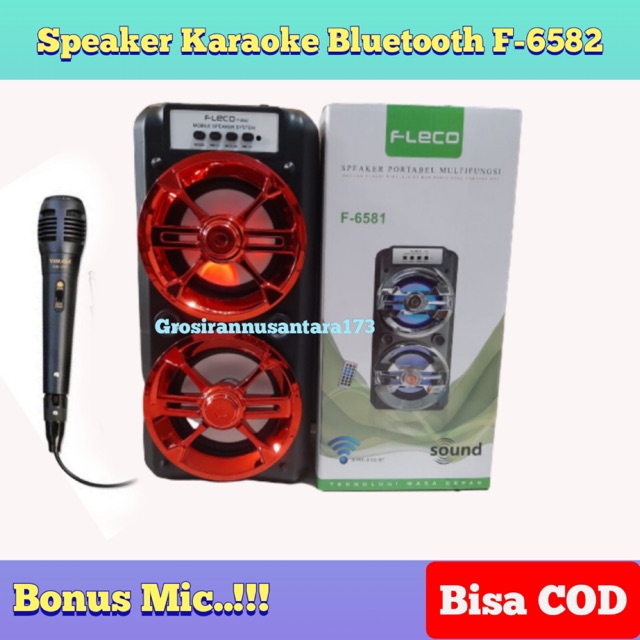 SPEAKER KARAOKE BLUETOOTH F-6581/6582 BONUS MIC / SPEAKER BLUETOOTH / SPEAKER FLECO