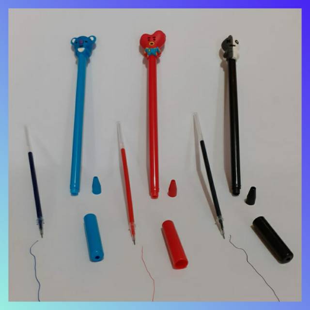 

Refill isi tinta pulpen gel karakter bts bt21 pulpen gel